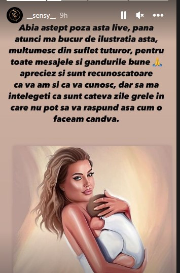 Sensy a născut. Influencerița a postat prima imagine cu bebelușul: „Te aștept de o viață”