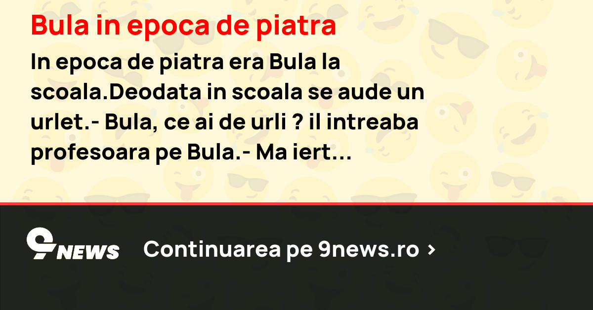 Bula in epoca de piatra