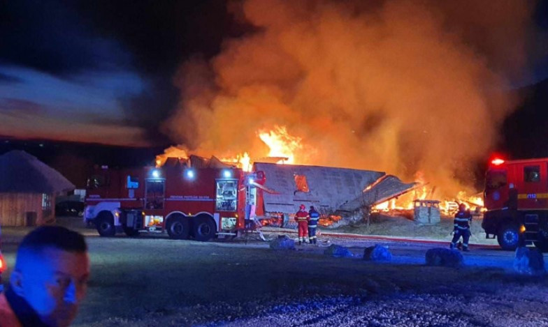 Incendiu puternic lângă Ferma Dacilor. Flăcările s-au extins pe sute de metri