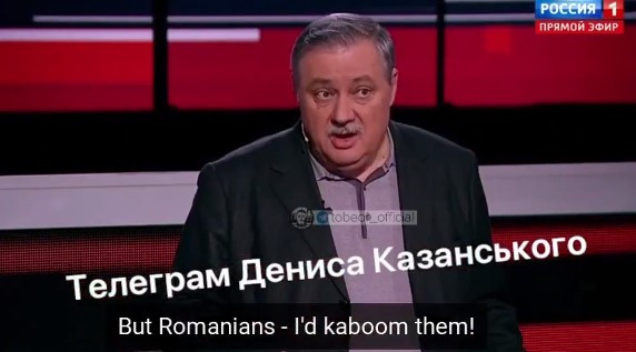 Rusia, amenințare directă la adresa României. Un propagandist rus: „I-aș bombarda pe români. Au început să fie foarte aroganți”