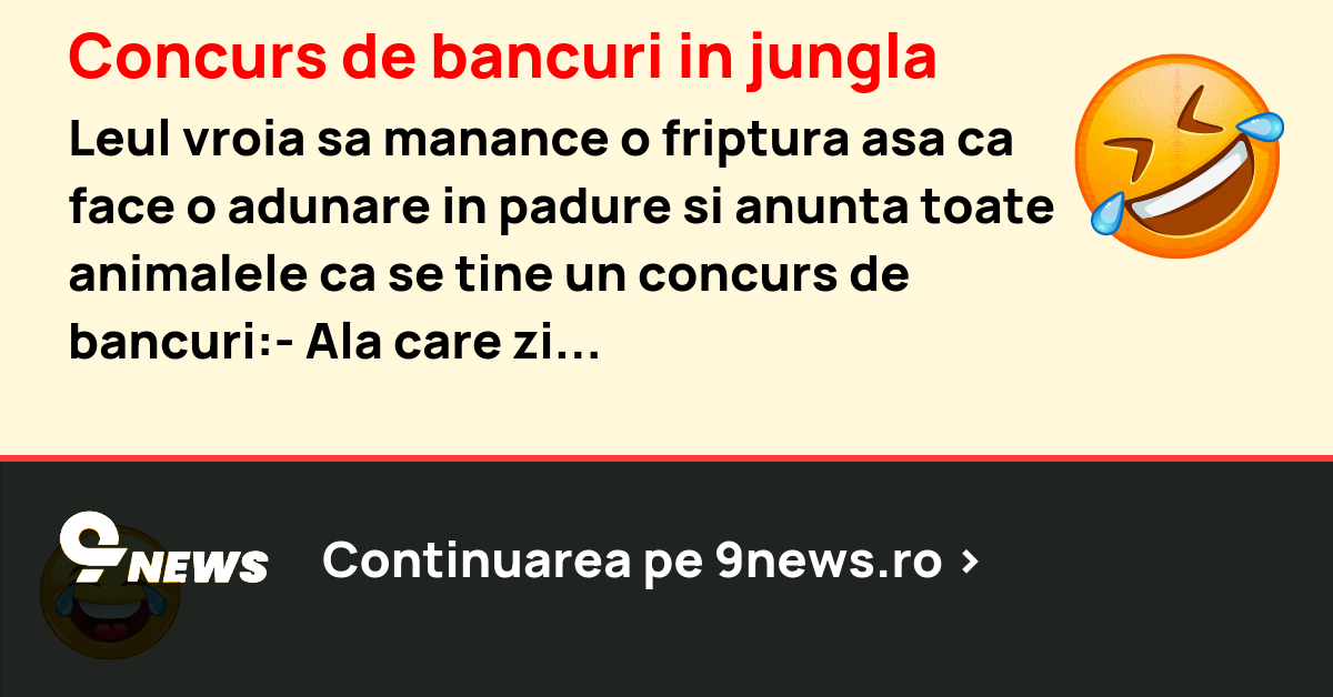 Concurs de bancuri in jungla