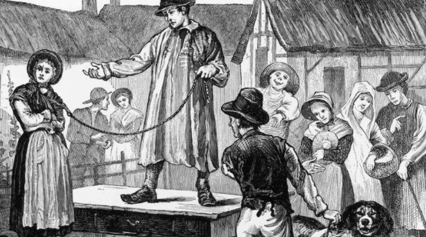 Femeile, scoase la licitație la târg, în Anglia. Englezii își vindeau soțiile chiar și pe o halbă de bere