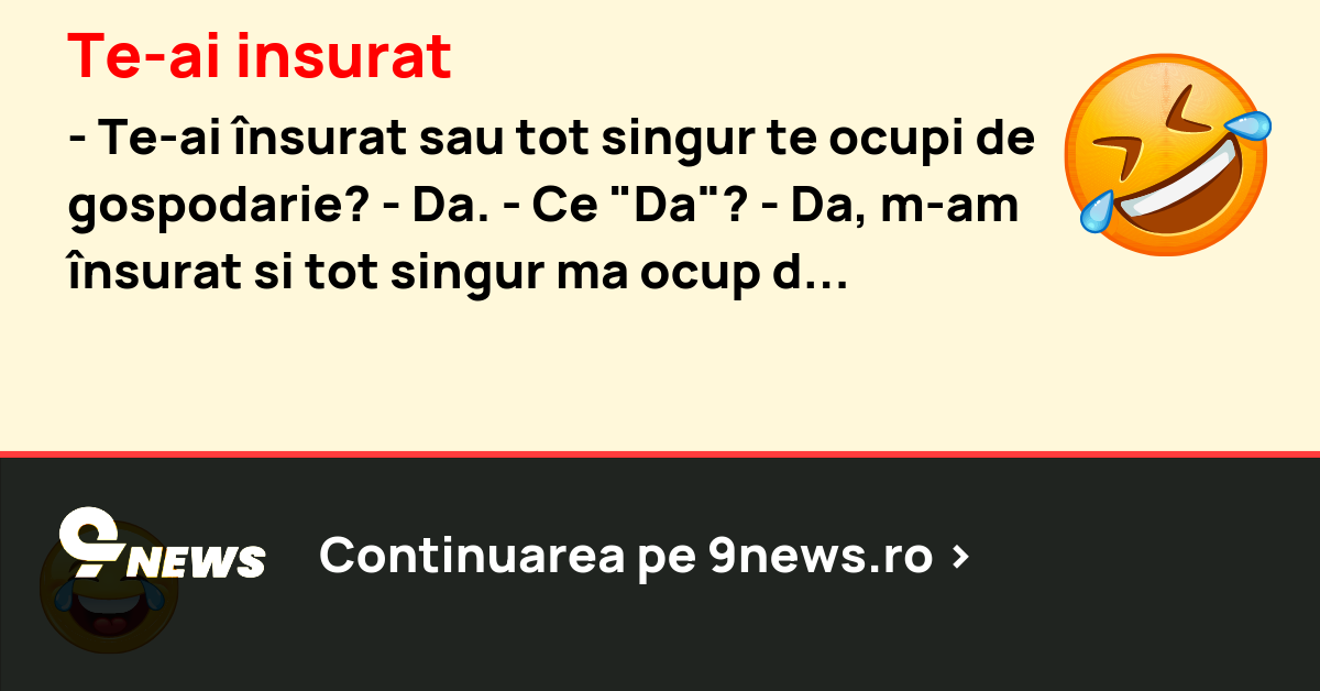 Te-ai insurat