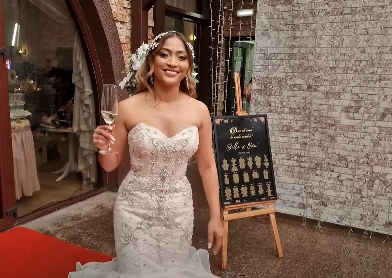 Bella Santiago, declarații despre nunta cu Ionuț Grigore. Cât au costat cele două rochii de mireasă: „A plâns de fericire”