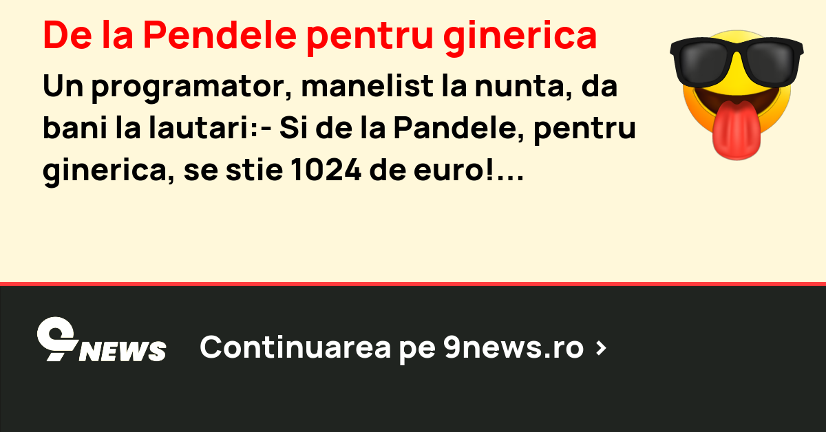 De la Pendele pentru ginerica