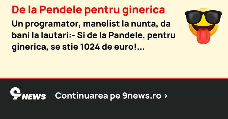 De la Pendele pentru ginerica