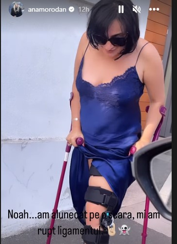 Ana Morodan, o lună cu peripeții. Contesa digitală s-a pozat în cârje în fața spitalului