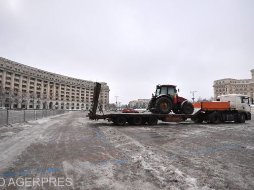 A plecat și singurul tractor care mai protesta în Piața Constituției. Azi, miniştrii Agriculturii din Uniune se vor întâlni pentru noi discuţii