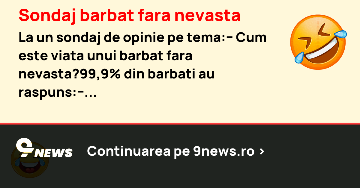Sondaj barbat fara nevasta