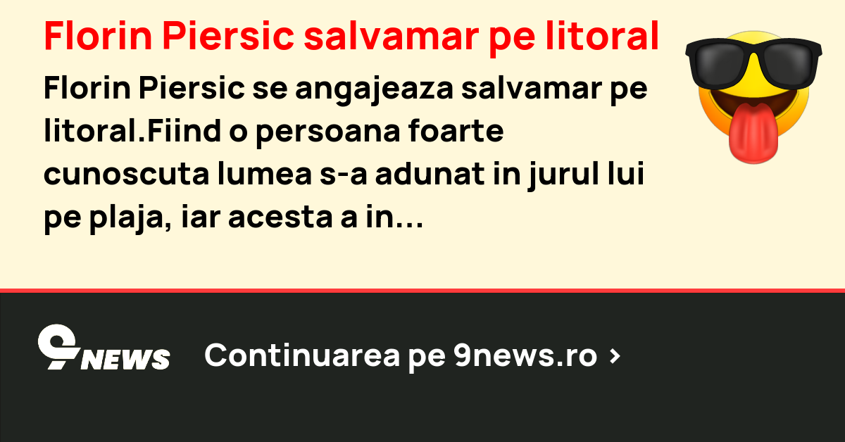 Florin Piersic salvamar pe litoral