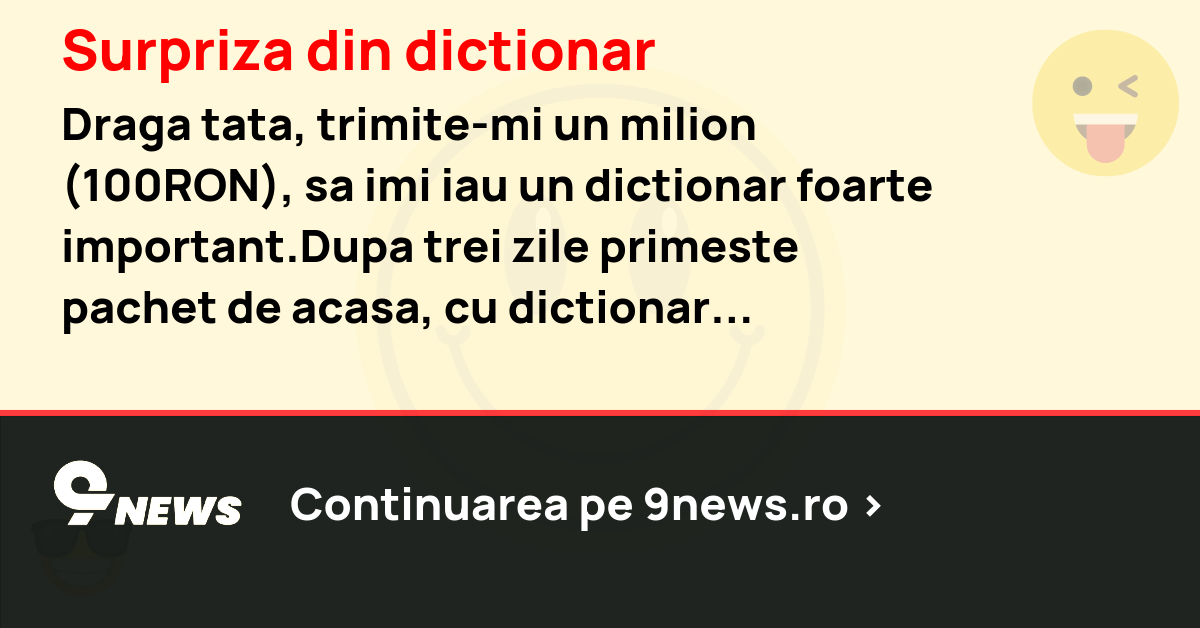 Surpriza din dictionar
