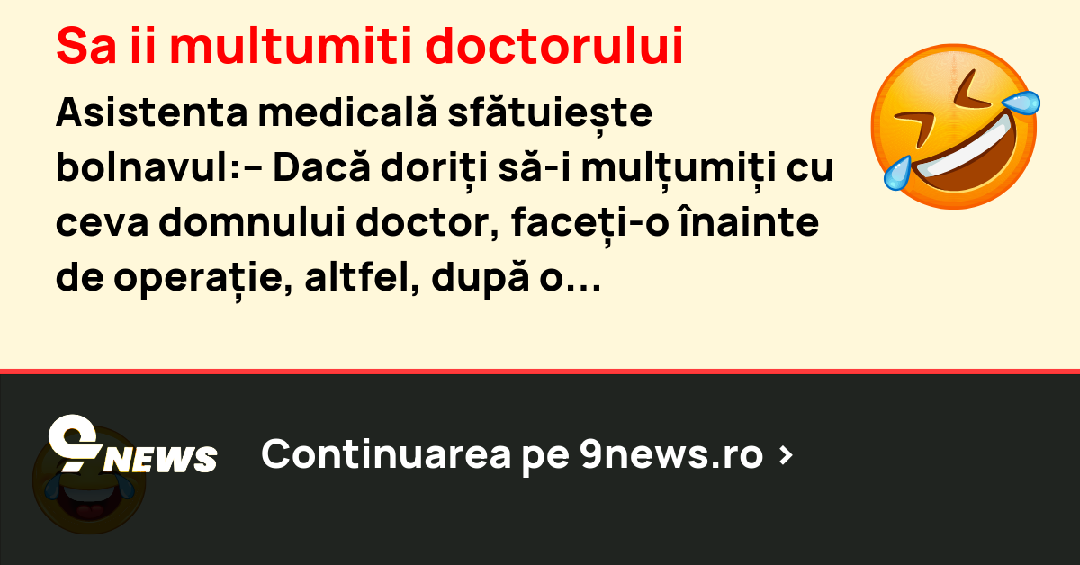 Sa ii multumiti doctorului