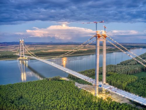 Podul de la Brăila se inaugurează astăzi. Cel mai lung pod suspendat din România a costat 363 de milioane de euro