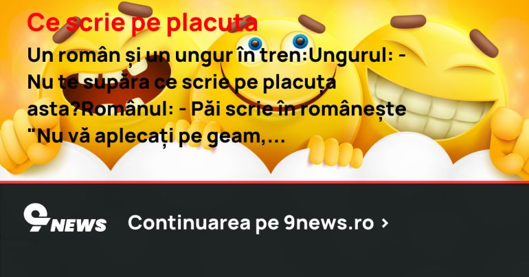 Ce scrie pe placuta