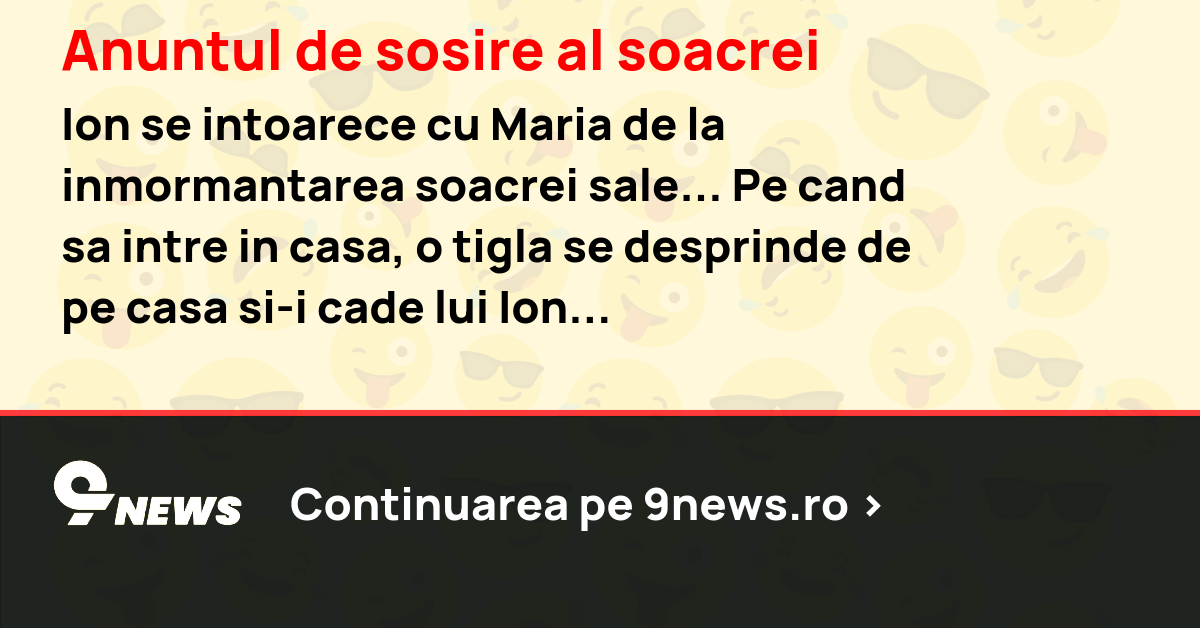 Anuntul de sosire al soacrei