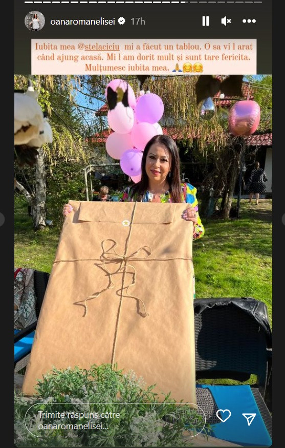 Oana Roman, emoționată până la lacrimi. Ce cadou a primit de ziua sa: „Mulțumesc!”