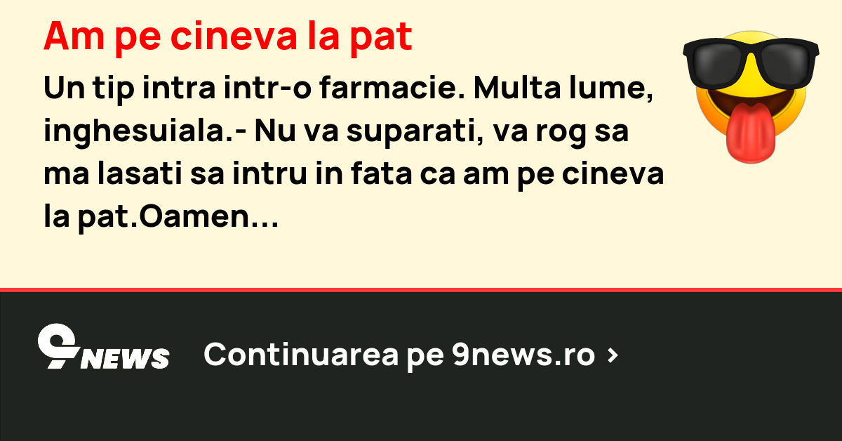 Am pe cineva la pat