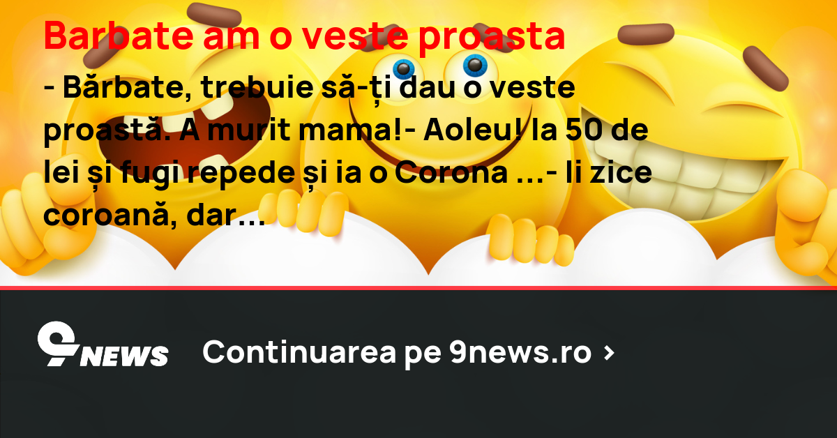 Barbate am o veste proasta