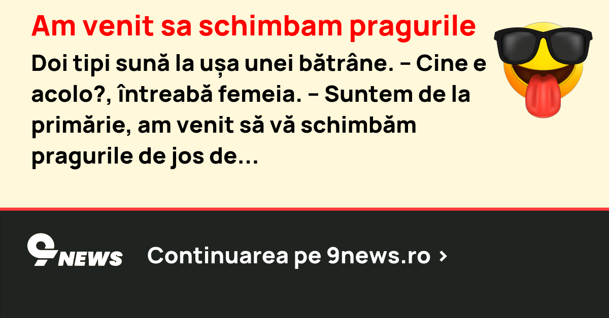 Am venit sa schimbam pragurile