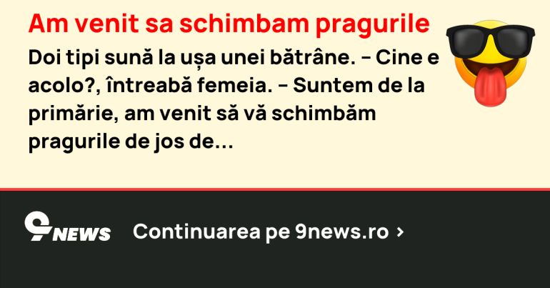 Am venit sa schimbam pragurile