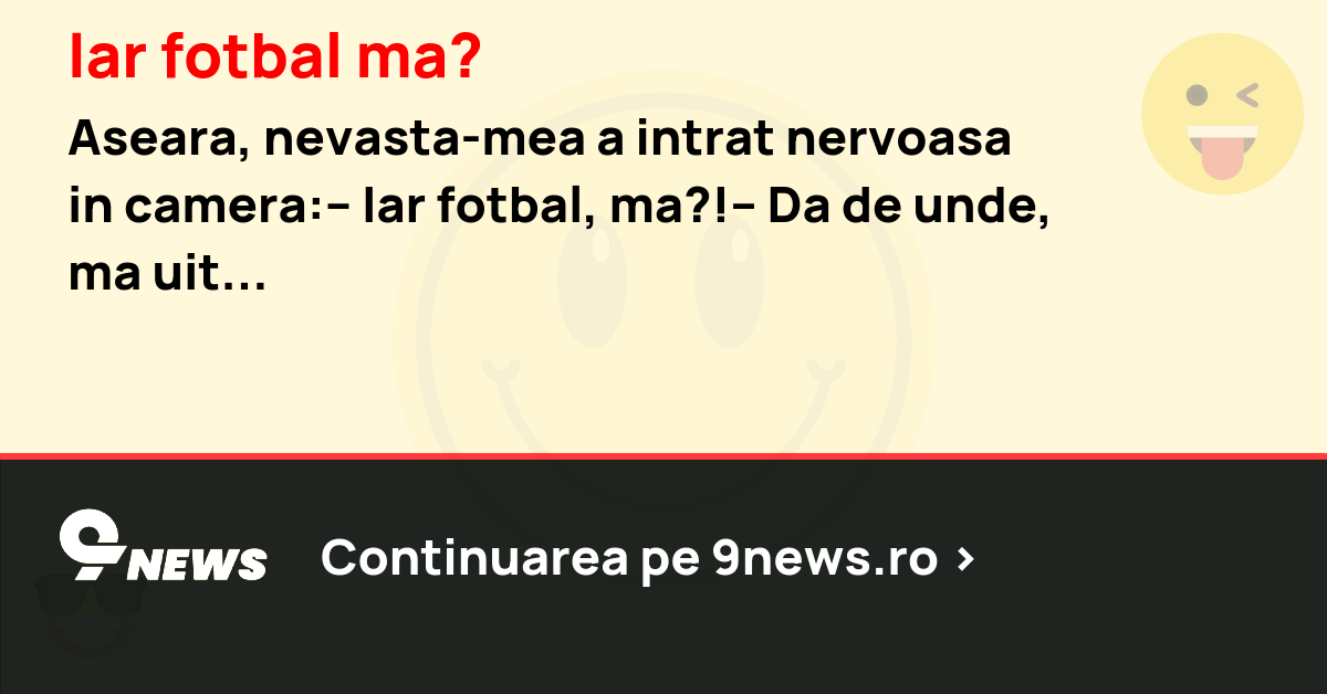 Iar fotbal ma?