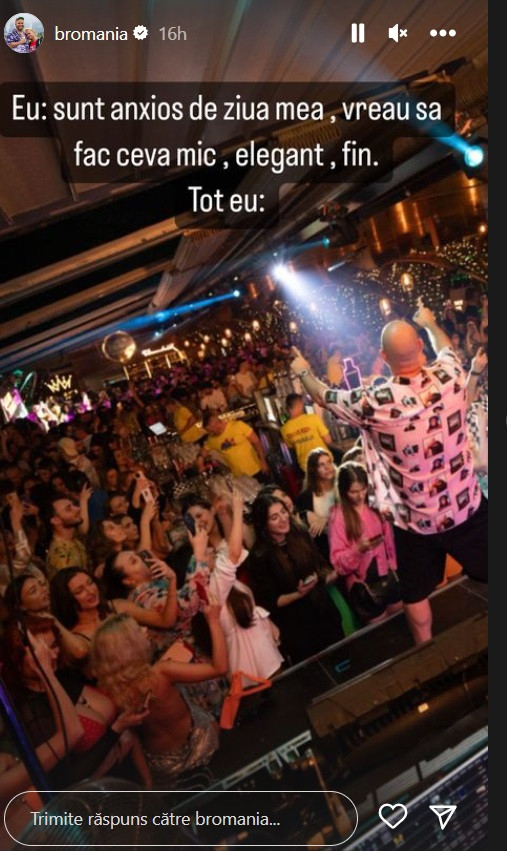 Câți bani a scos din buzunar BRomania pentru petrecerea de ziua lui: „Am cântat și am dansat cu Velea și BDLP”