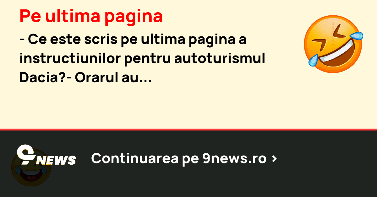 Pe ultima pagina