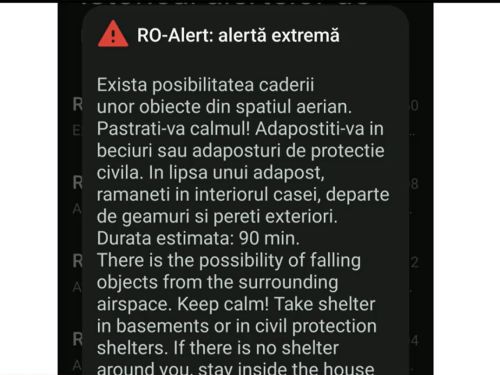 Mesaj RO-Alert în Galaţi, în urma bombardamentele din portul Reni. „Există posibilitatea căderii unor obiecte din spaţiul aerian”